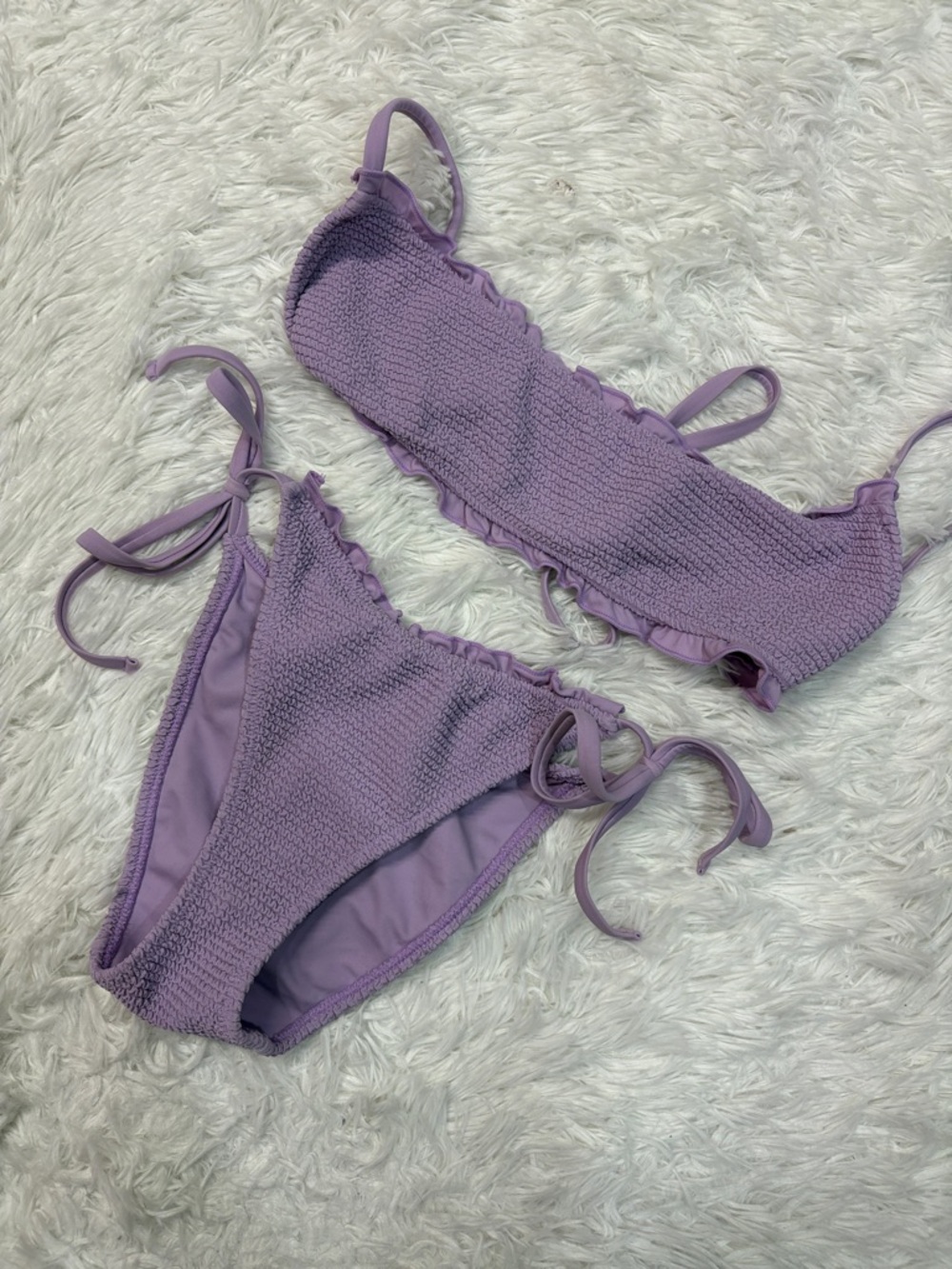 Pacsun L.A. Hearts Purple Ribbed Bikini Set